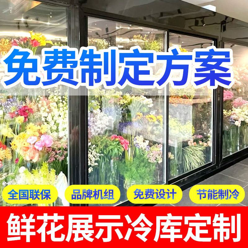 中小型水果鲜花酒水玻璃展示后补式冷库商用冷藏保鲜安装免费设计