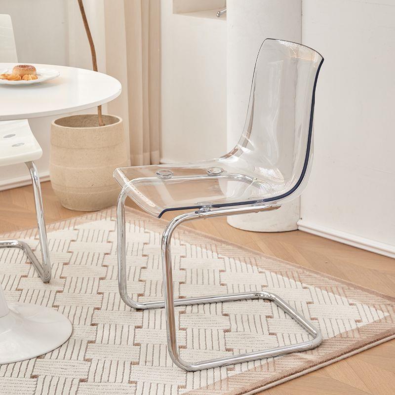Nordic Minimalist Acrylic Chair, Transparent Dining Chair, Thickened Plastic Backrest Chair, Modern Home-Use Torres Dining Table and Chair
