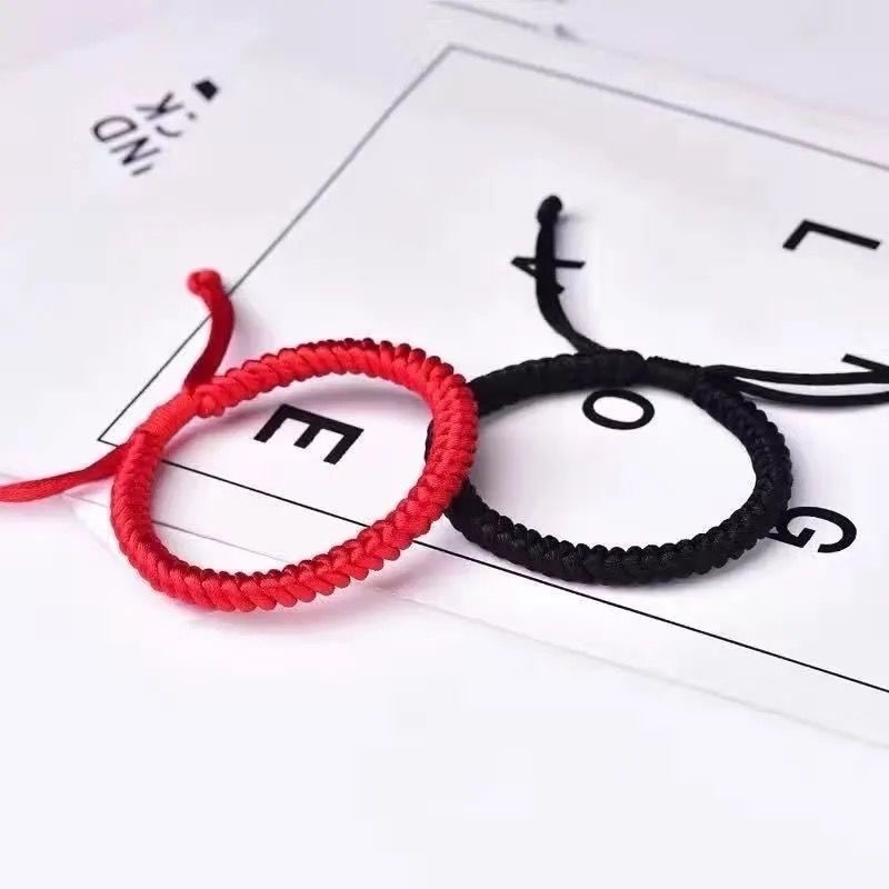 Diamond knot woven bracelet red bracelet handmade men and women couple's lucky year hand-knitted bracelet thick