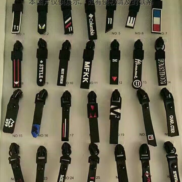 Guangdong Gold Hanging Black Gun Color Leather Zipper Accessories Leather Strip Zipper Piece and Folded Leather Lvyong