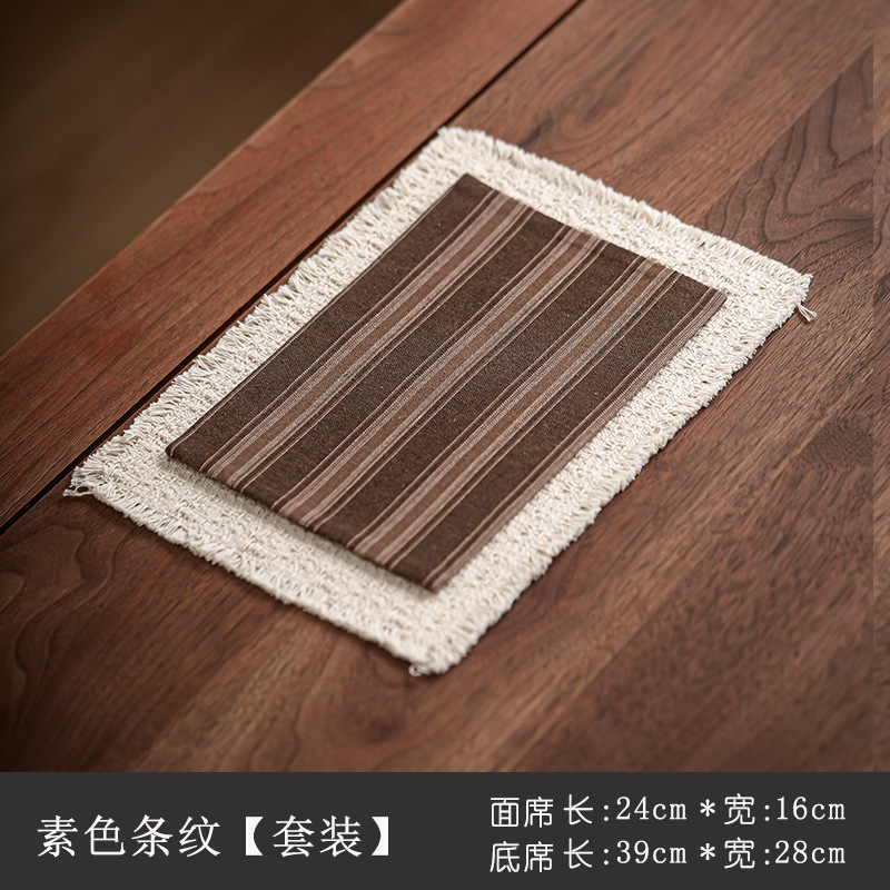 Mesa de té tela aislante de calor impermeable mesa de burbuja seca Zen de alta gama ligera y lujosa simple almohadilla de té doble cara