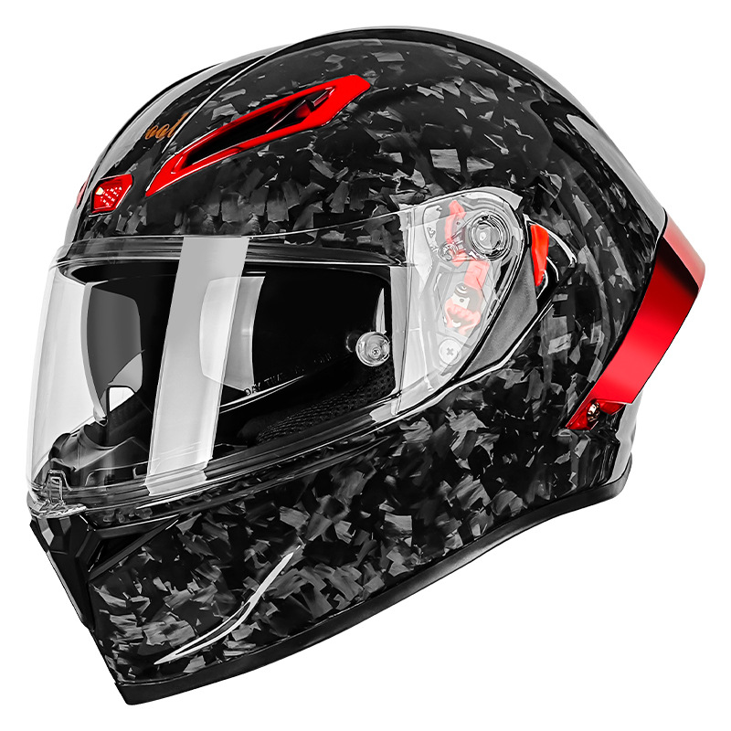 Casco de fibra de carbono para motocicleta de segunda generación, nuevo casco para hombre certificado 3c, casco completo para motocicleta, cuatro estaciones para hombres y mujeres, lentes dobles universales