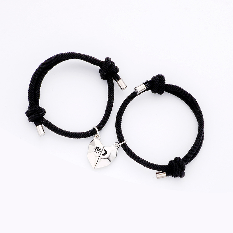 Style Simple Vêtement De Rue Forme De Cœur Alliage Corde Placage La Saint-valentin Coupler Bracelets display picture 2