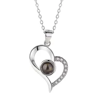Серебро S925 пробы на 100 языках Я люблю тебя проекционное ожерелье женское выдалбливают Любовь простое ожерелье цепочка с памятью на ключице
