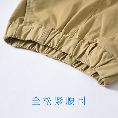 Boys' Khaki School Uniform Pants Summer Thin Cotton Pants Children's Anti-mosquito Pants Primary School Students' Navy Blue School Pants