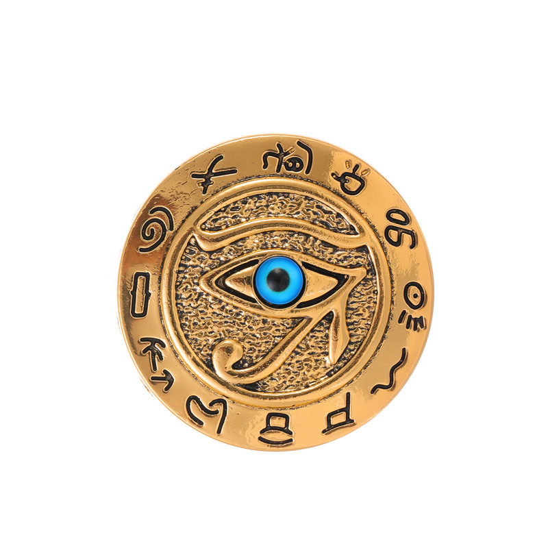 Cross-border European and American Eye Men's Brooch Exaggerated Punk Style Personality Egyptian Pharaoh Horus Eye Corsage