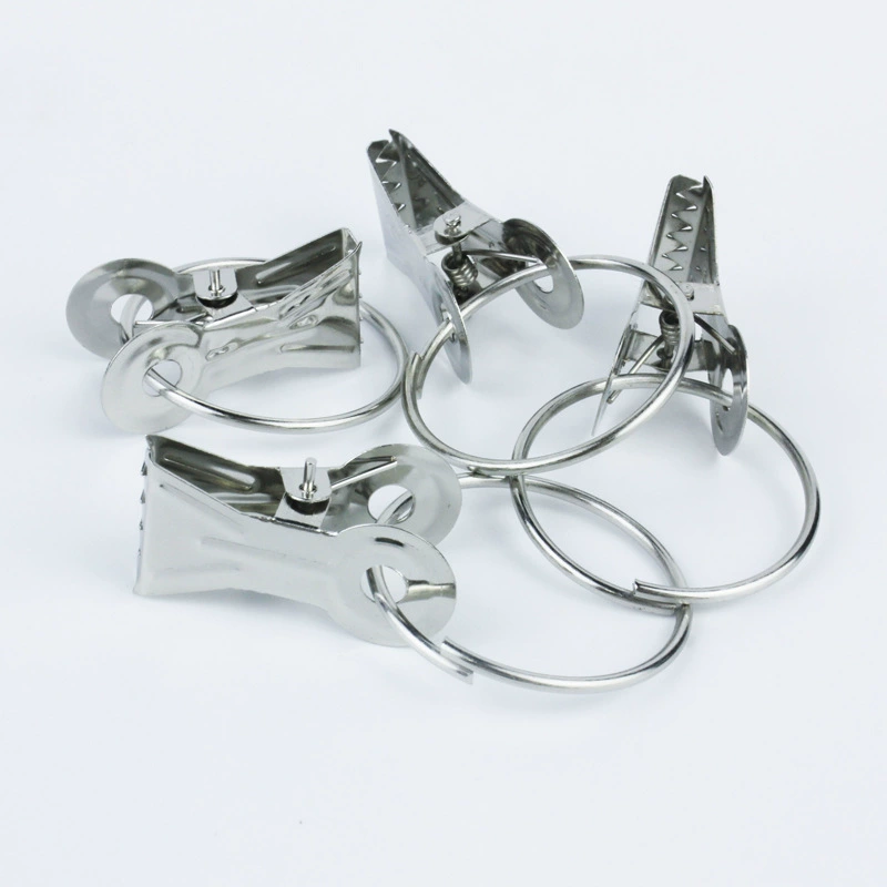 Зажим для штор с кольцом Римское кольцо Серебряная Металлическая клипса интегрированная с зубцами