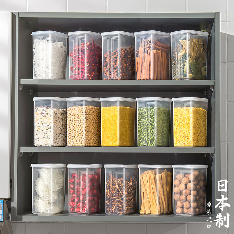 日本輸入食品密封容器穀物保存ボックス収納ボックス豆類保存乾物調味料|undefined