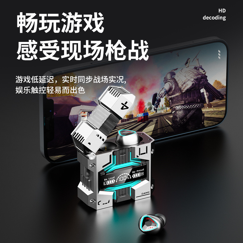 クロスボーダー工場M45ブルートゥースヘッドフォン大電力無線ノイズ低減競争ゲームtwsゲーム運動入耳機械|undefined