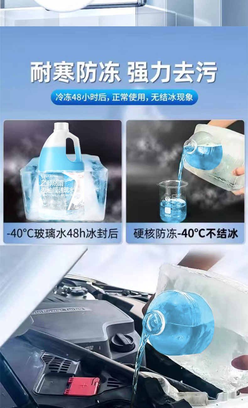 【Special for Car Windshields】New car glass cleaner, powerful stain and oil film remover, ethanol-based anti-rain coating, cleaning and maintenance