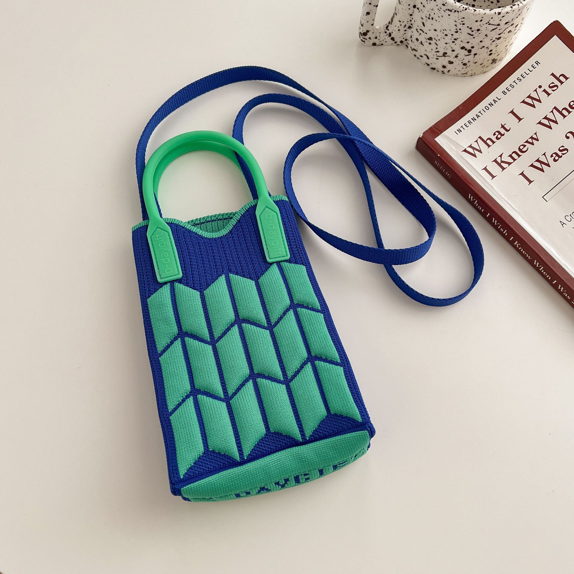 Nuevo amor bolso del teléfono móvil bolso de punto al por mayor de gran capacidad bolso de mano estudiante crossbody bolsa de lana fábrica