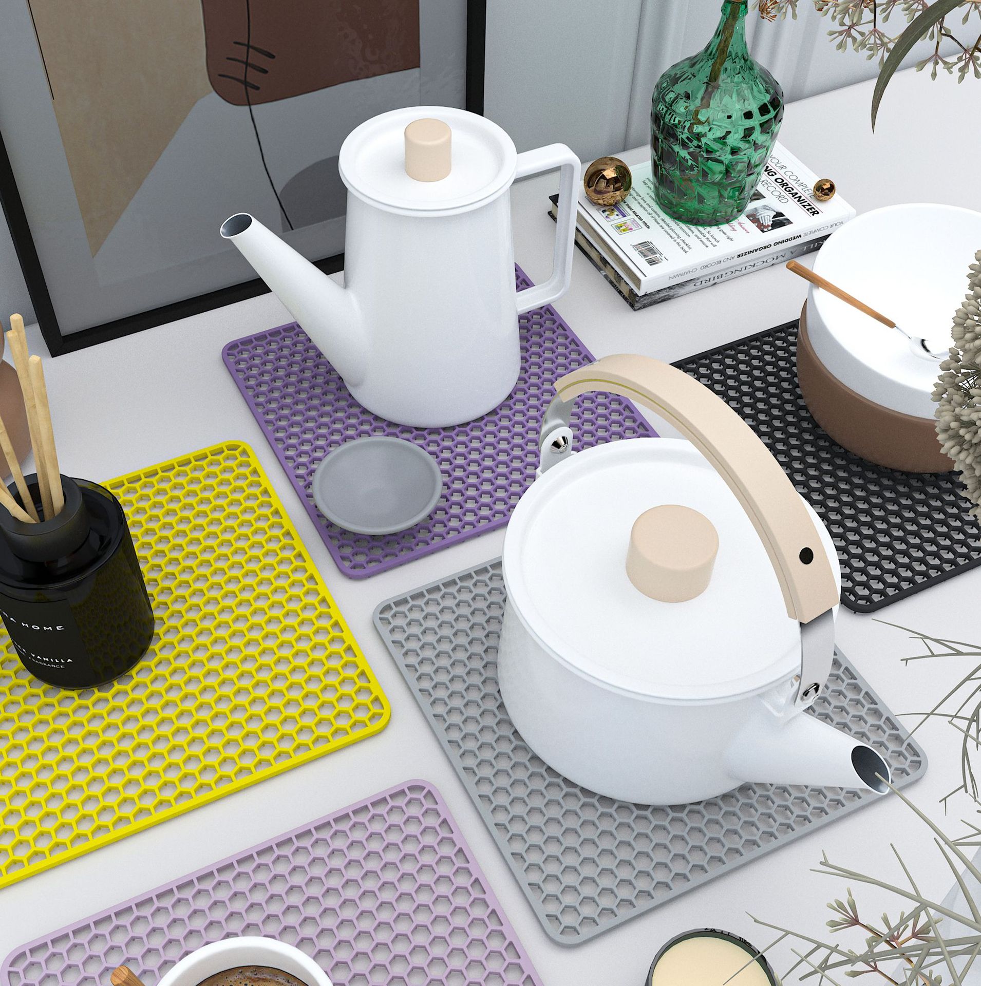 Estera de drenaje de aislamiento de silicona engrosada antideslizante fregadero de cocina protección inferior estera de silicona estera de filtro hueco