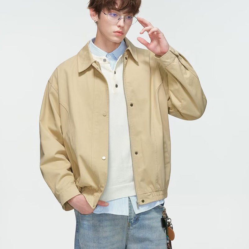 Chinese Youth Gradient Coach Jacket Men's and Women's Outwears Trendy Brand Couple Loose Shirt-Style Lapel Autumn and Winter Tops