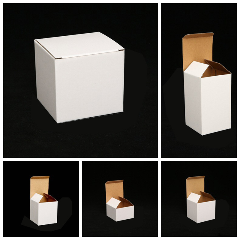 Caja de cartón corrugado blanco de tres capas 10-11-12-13-14cm plegable caja de embalaje de joyería al por mayor se puede hacer ahora