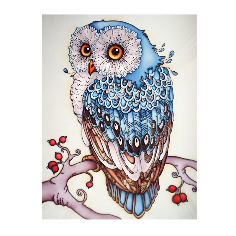 OY-030_cube round diamond 30X40CM full diamond owl