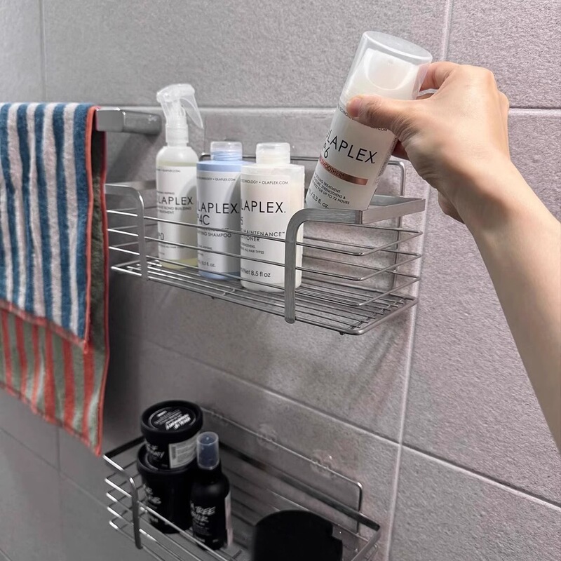 304 クロスボーダーステンレス鋼のバスルーム収納ラックパンチフリーバスルームトイレトイレ石鹸壁掛け収納ラック|undefined