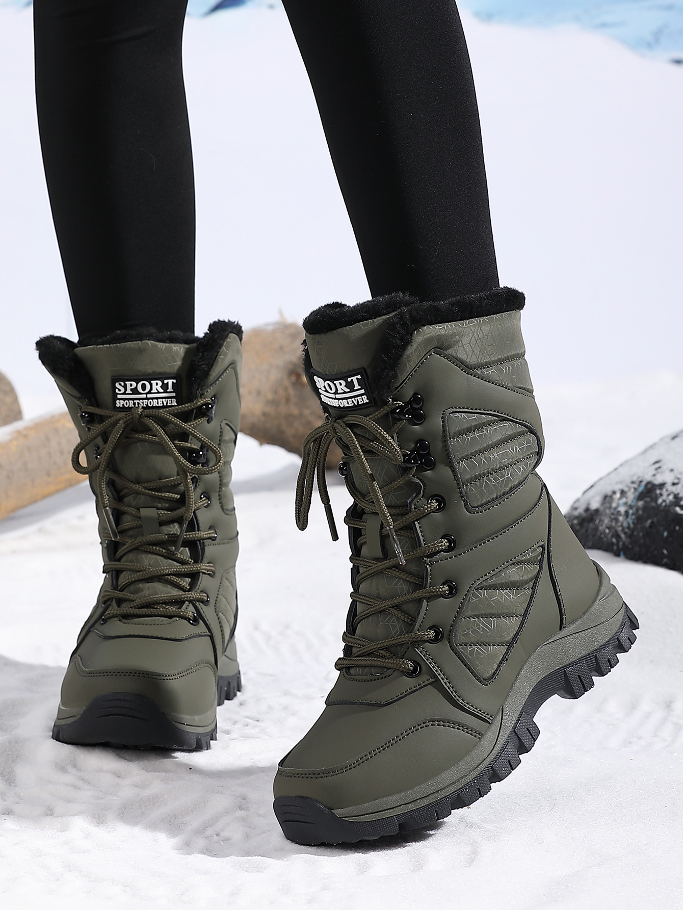 Thermo-Schneestiefel für Damen – wasserdicht – leichte Winter-Wander- und Skischuhe_voghion.com