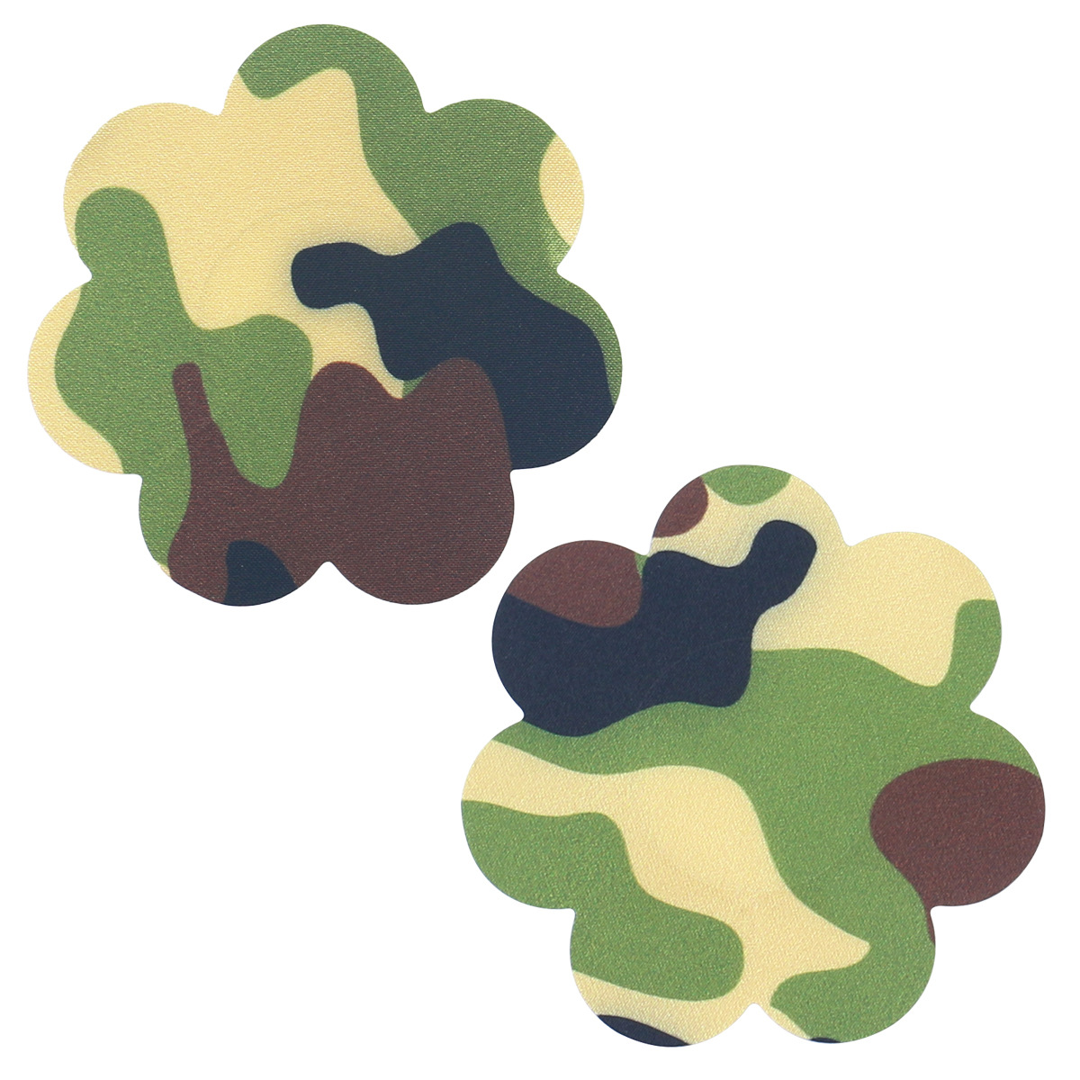 새틴 녹색 위장 꽃 모양