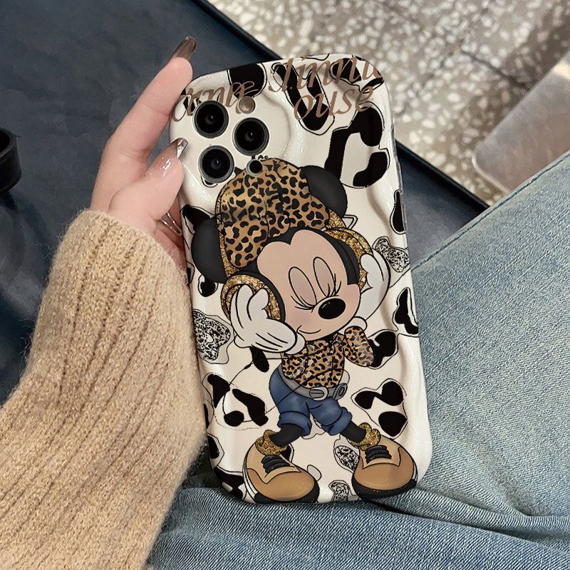 Leopard Print Earphones Mickey Suitable for Apple 17Promax Cream Pattern Phone Case Iphone15 Soft Case 14 New Model 16 Leopard Print Earphones Mickey Suitable for Apple 17Promax Cream Pattern Phone Case Iphone15 Soft Case 14 New Model 16