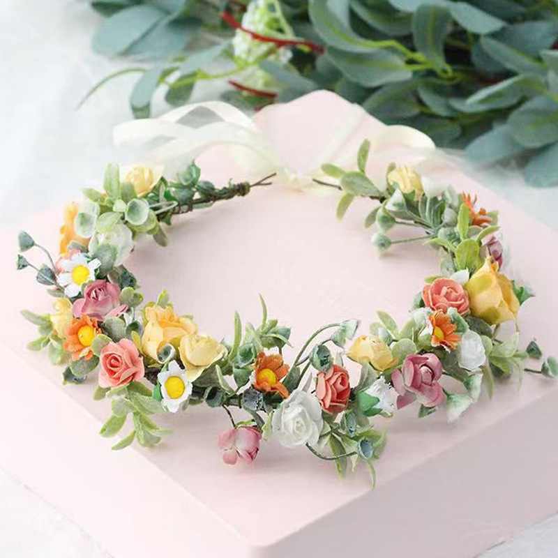 Forest-Style Children's Rattan Flower Wreath Fairy Headband Vine Hoop Adult Bride Hair Accessory Headband Spring and Summer Travel Photo Prop Forest-Style Children's Rattan Flower Wreath Fairy Headband Vine Hoop Adult Bride Hair Accessory Headband Spring and Summer Travel Photo Prop