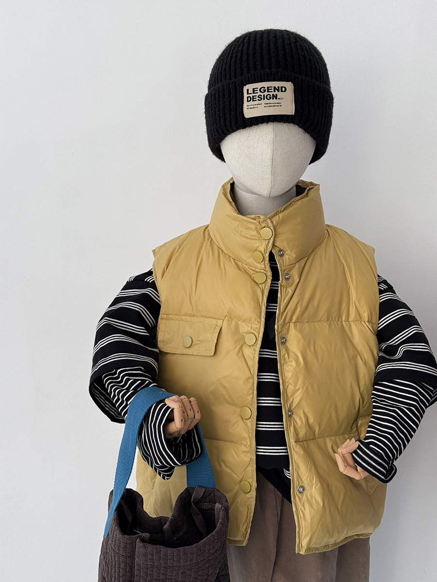Ropa para Niños, Otoño e Invierno, Nuevo Estilo, Chaleco de Plumón para Niños, Cálido, Estilo Coreano, Chaleco de Plumón para Bebés, Estilo Invernal, Venta al por Mayor