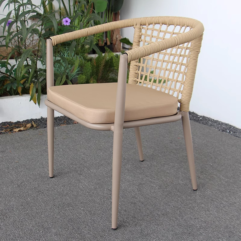 Sillas al aire libre nórdicas patio al aire libre villa silla de jardín silla de relajación silla de comedor de aluminio de caña