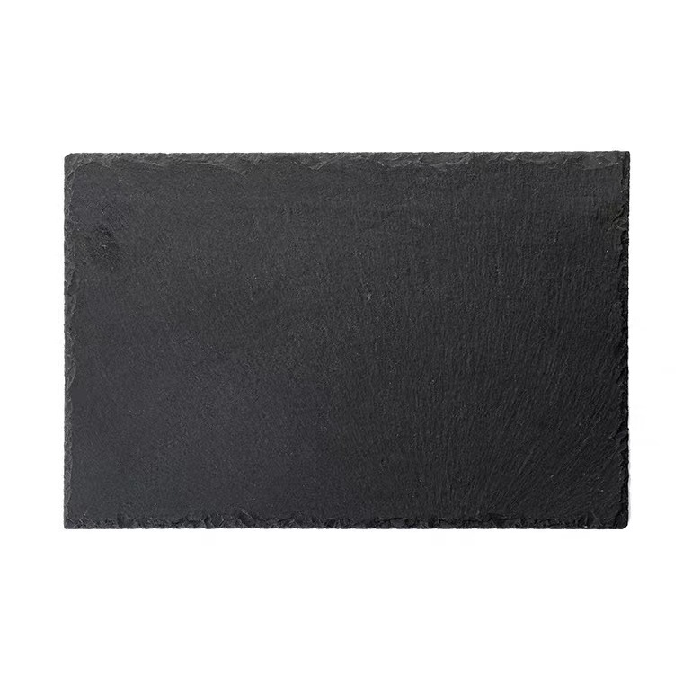 Japonés y coreano Placa de pizarra creativa restaurante occidental rectangular negro roca piedra placa swing sushi placemat placa