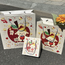 苹果小羊圣诞礼品袋包装袋精致ins可爱原创简约手提袋大容量纸袋