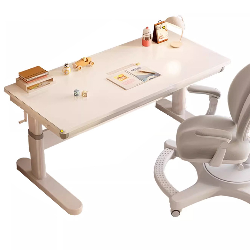 Mesa de estudio ecológico de madera sólida ajustable elevación y bajada estante multifuncional conjunto de escritorio y silla para niños