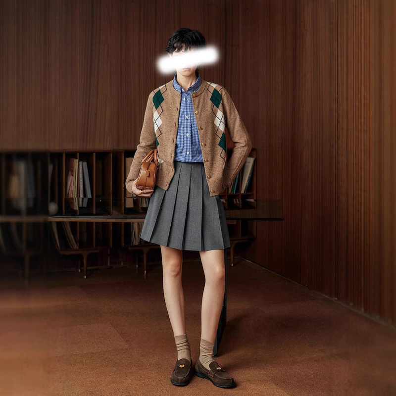 Spring and Summer New Seoul Academy Style Deconstructed Cold-Pressed Shaping A-Line Short Tr Twill Pleated Skirt Pants for Women