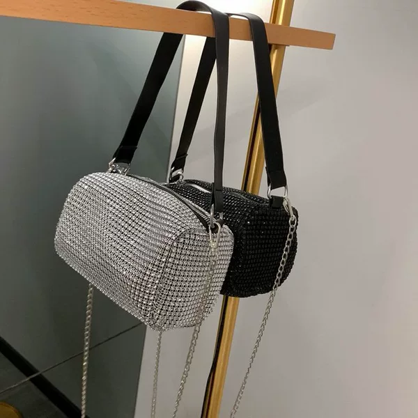 2022 New Trendy Women's Crossbody Bag, Shiny Handbag, Small Handbag, Shiny Cylindrical Handbag, Trendy Women's Bag