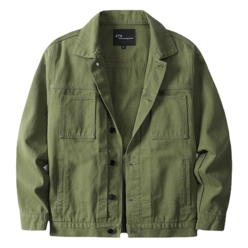 Guapo chaqueta de ropa de trabajo para hombres del todo fósforo slim fit Plus tamaño casual solapa chaqueta de mezclilla chaqueta juvenil ropa exterior para hombres