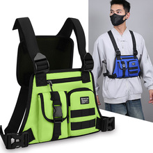 个性潮酷马甲式双肩背包时尚牛津布耐用战术背心包大容量机能胸包