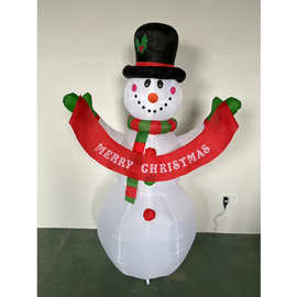 圣诞节氛围布置摆件道具 节庆气模 1.8米手拉横幅雪人充气气模