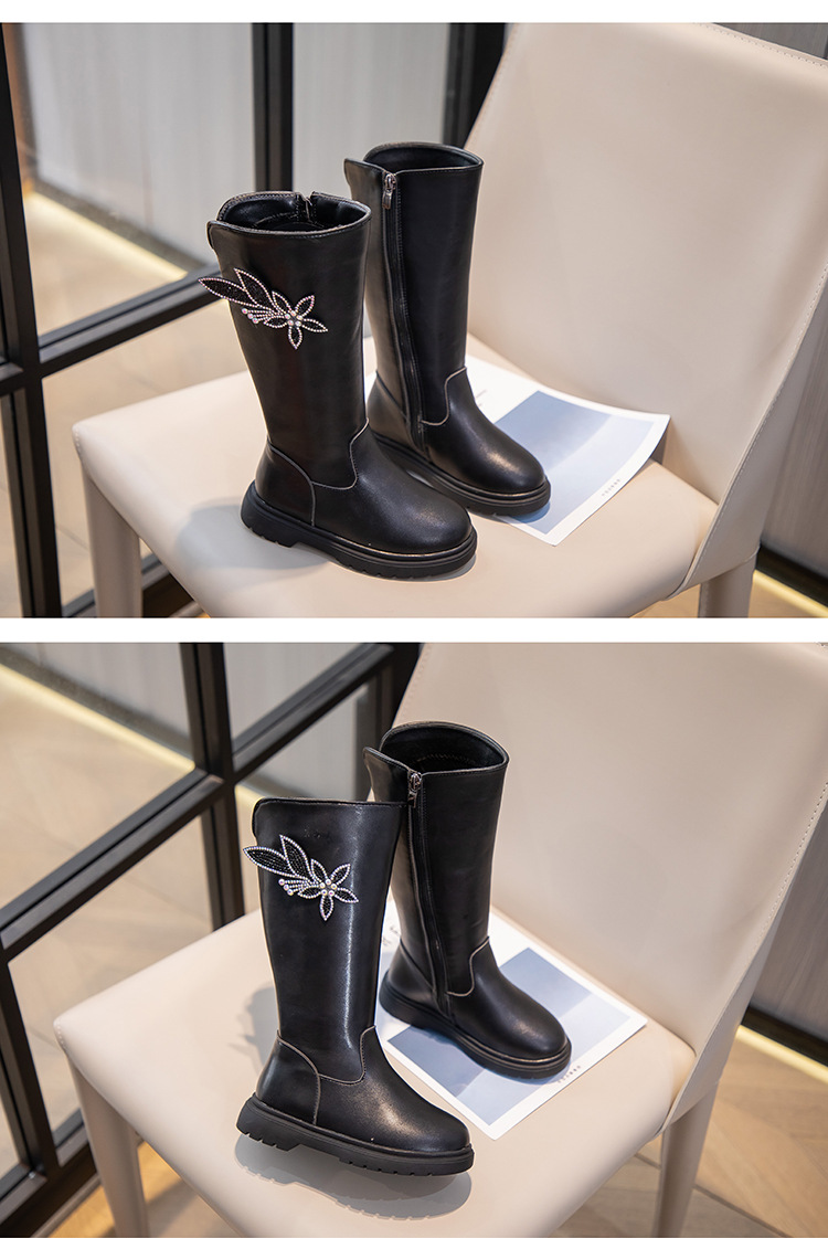 Mädchen 2024 Herbst/Winter Neue High Top Koreanische Ausgabe Mittlere und Große Kindermode Prinzessin Stiefel Kleines Mädchen_voghion.com