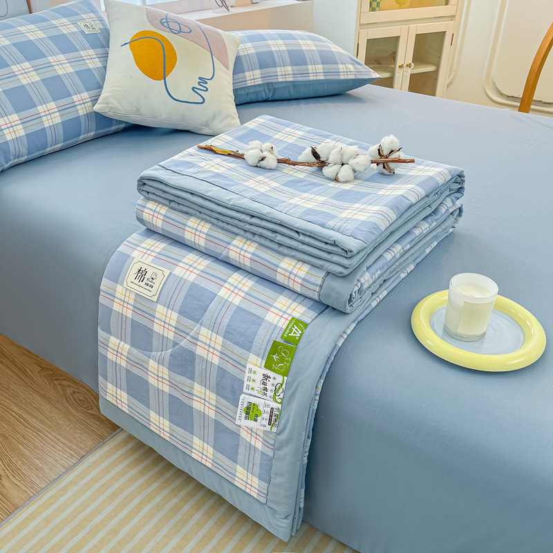 Madre y bebé clase A, edredón de verano 100% de algodón, edredón de aire acondicionado, edredón de verano de núcleo lavable a máquina.