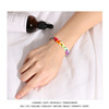 Fashionable acrylic rainbow chain, bracelet for beloved, accessory, simple and elegant design