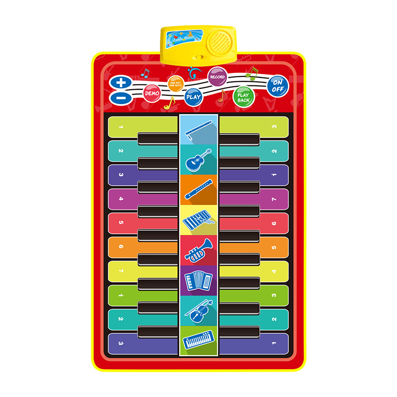 New Children's Double-row Key Multi-function Music Blanket Large Parent-child Crawling Mat Piano Early Education Toys AliExpress