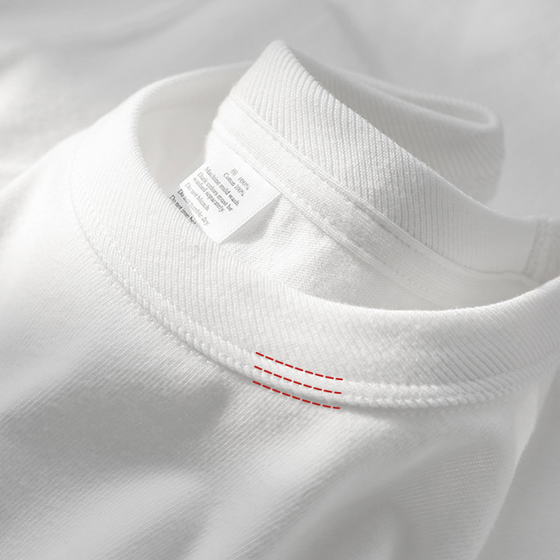 300 grams of three needles Xinjiang cotton heavy weight does not shrink black and white cotton T-shirt women sanding breathable short sleeve men