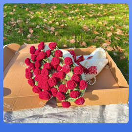 ✅手工玫瑰花束毯子成品铃兰花束毛毯情人节母亲节结婚毛线钩织礼