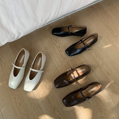 内增高4CM~杏色配裙子玛丽珍女鞋2025春季温柔气质百搭浅口女单鞋