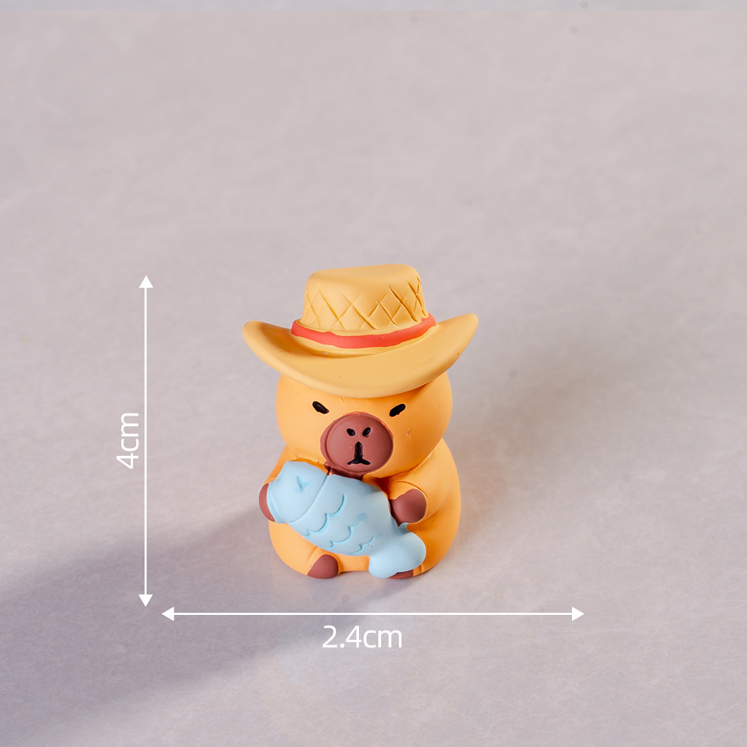 Micro paisaje creativo lindos Dolphin capibara muñeca caja ciega accesorios decoraciones accesorios de escritorio para automóviles