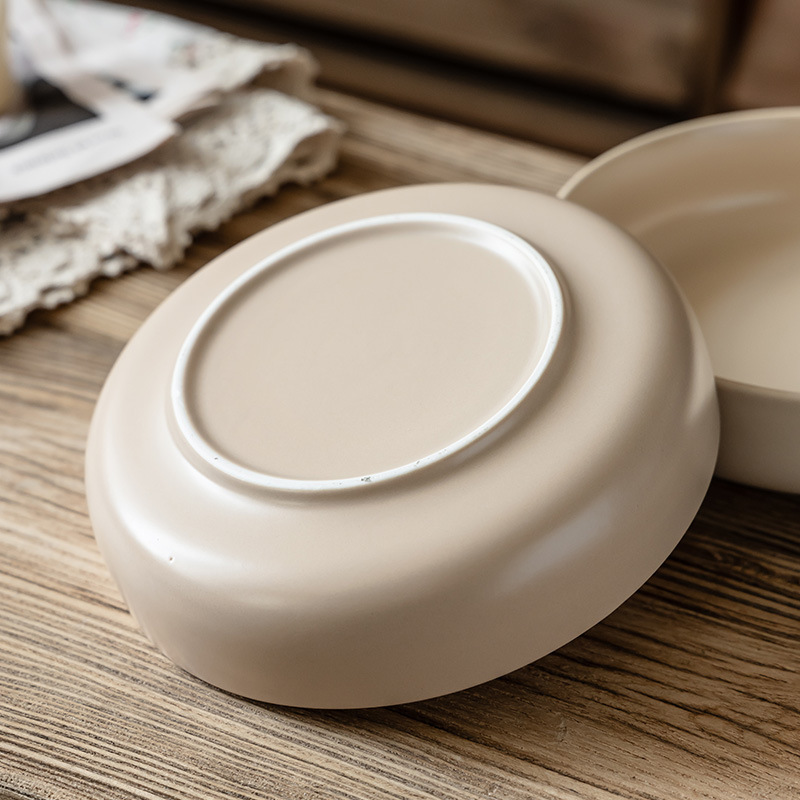 Cuencos de cerámica de color universal cuencos de platos domésticos cuencos de platos occidentales mate cuencos de ensalada de frutas de color sólido nórdico cuencos de cubiertos simples