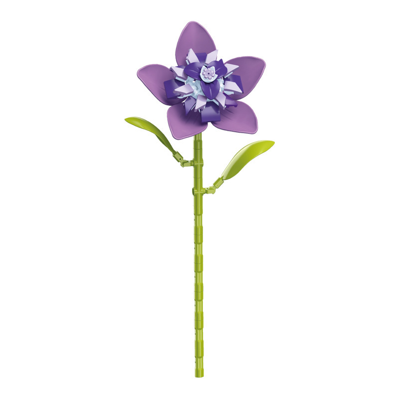 钻马积木花永生花束抱抱桶仿真花小颗粒积木DIY玩具七夕女生礼物|undefined