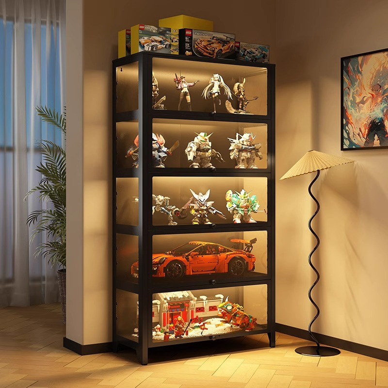 Lego Gundam gabinete de exhibición hecho a mano gabinete de hierro de almacenamiento de mijo