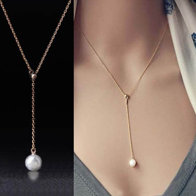 Simple Style Geometric Alloy Plating Pearl Necklace display picture 2