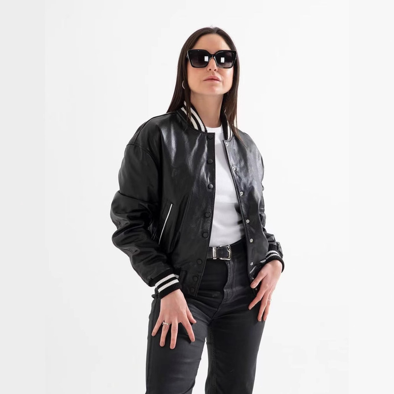 Cross-Border Amazon European and American Fashion Leather Jacket New Style Trendy Winter Motorcycle Jacket Pu Leather Jacket