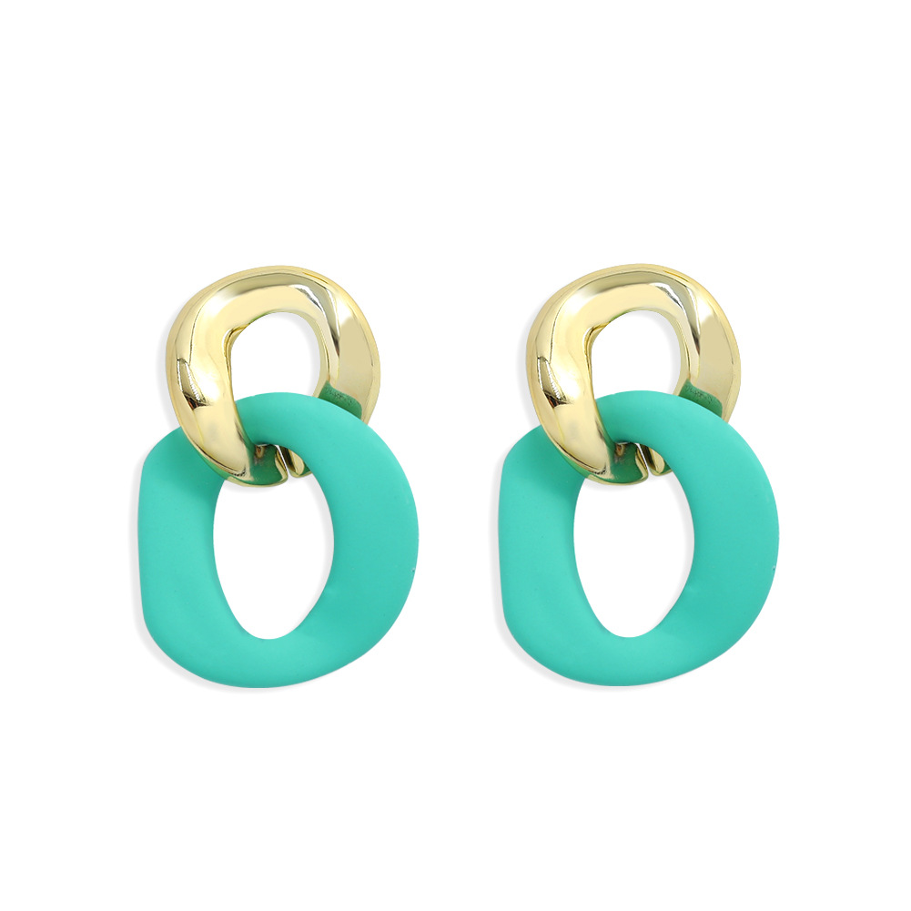 Korean Geometric Acrylic Matte Earrings display picture 13