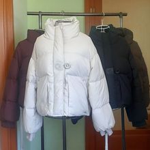 冬季新款短款羽绒服女立领90白鸭绒防风袖加厚绳扣百搭羽绒外套女