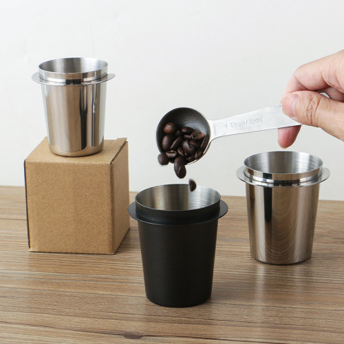 Coffee machine powder receiving cup 304 stainless steel universal powder receiving device 51/53/58 freshly ground coffee smelling powder cup